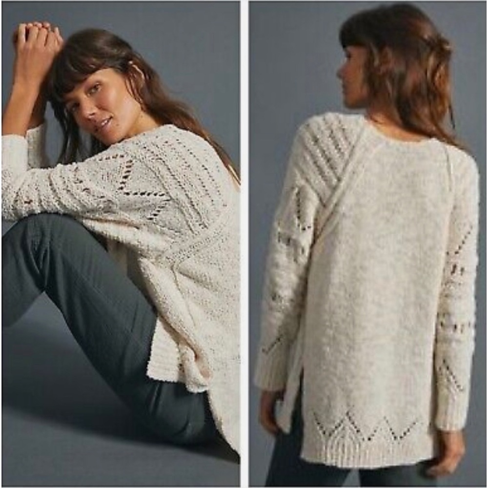 Anthropologie NWT Pilcro and the Letterpress Gemima Pointelle Sweater - XSmall